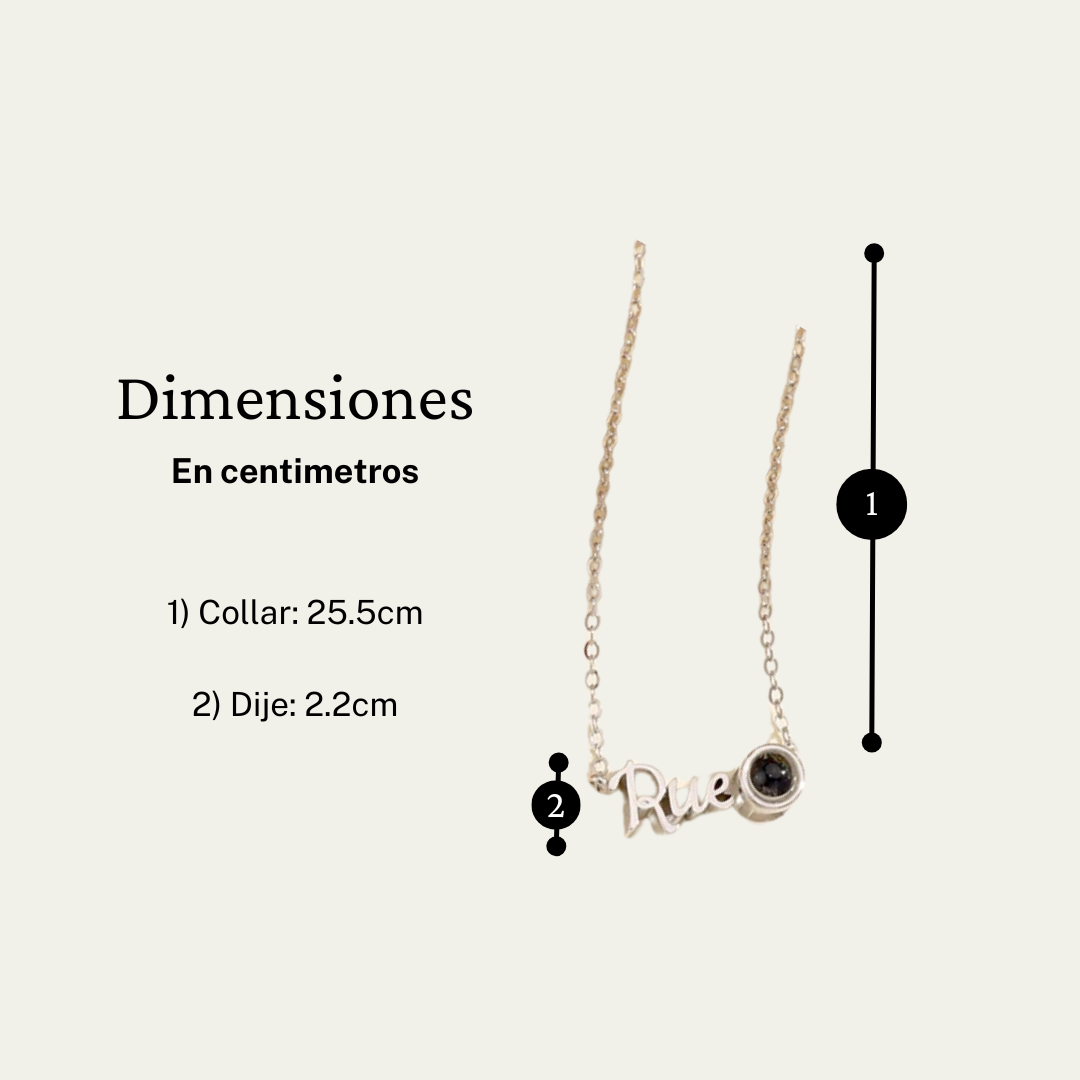 Collar “Te Llevo Conmigo” – Con Nombre y Foto Proyectada